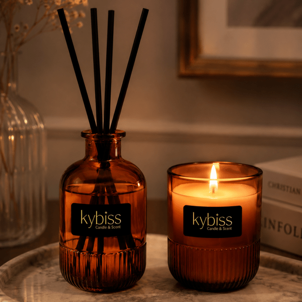 Kokulu Reed Diffuser 200 ml Candle 200 gr Gift Set Çubuklu Oda Kokusu Mum Hediye Seti